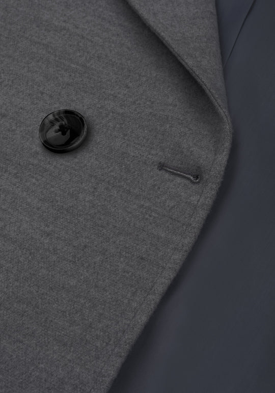 Dim Grey Double-Breasted Poly Coat