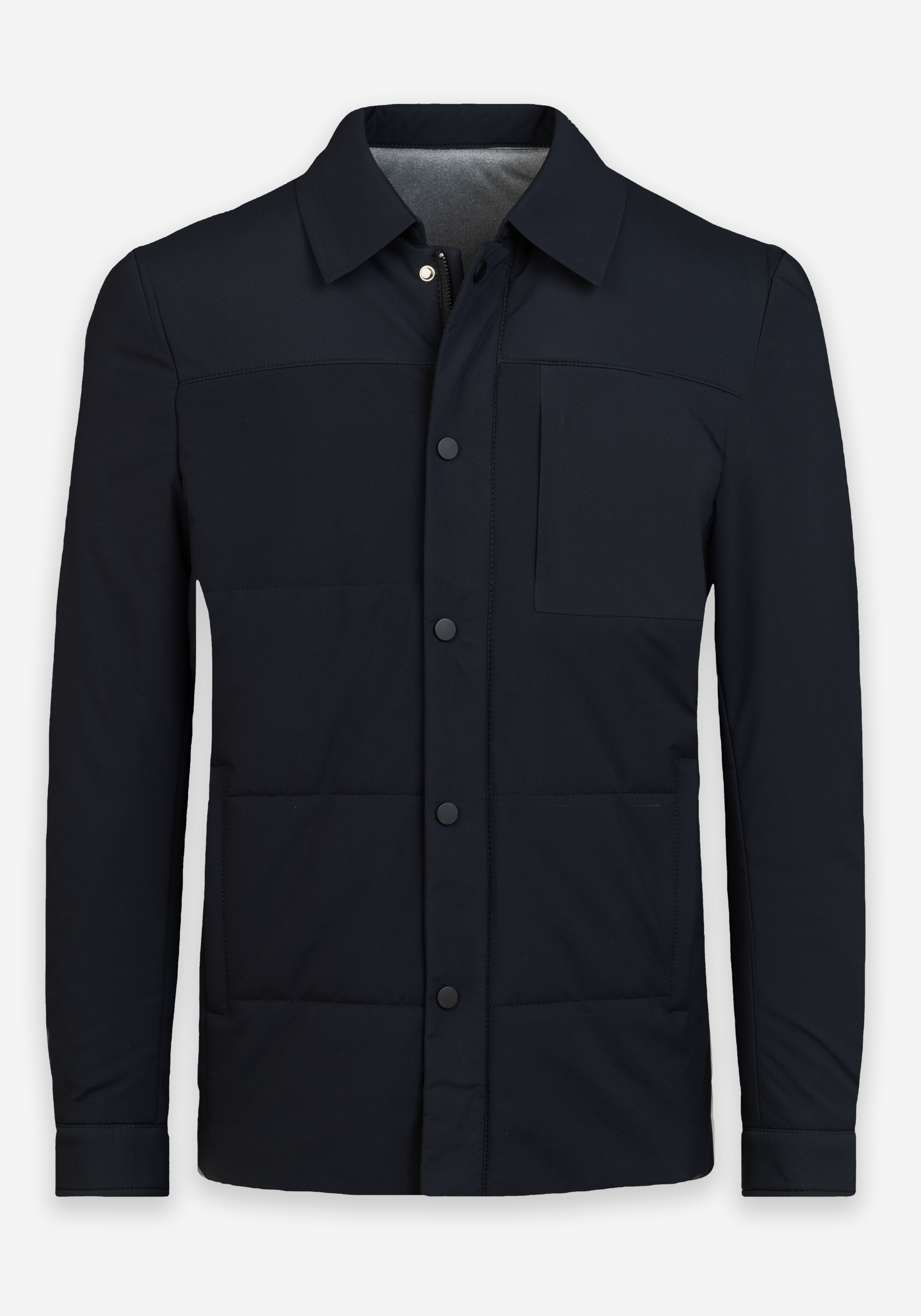 Midnight Navy Block-Tech Puffer Jacket