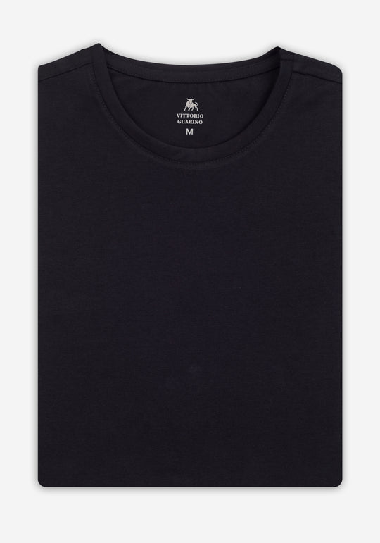 Panther Black Cotton Undershirt - Short Sleeve