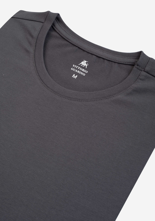 Metal Grey Cotton Undershirt - Short Sleeve