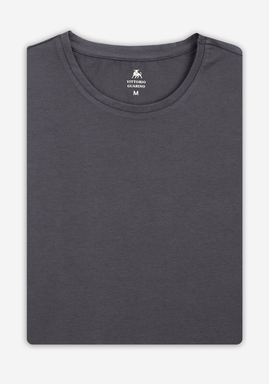 Metal Grey Cotton Undershirt - Short Sleeve