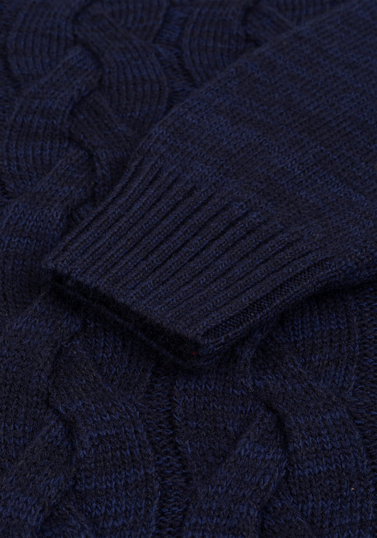 Sapphire Navy Braided Turtle Neck Pullover