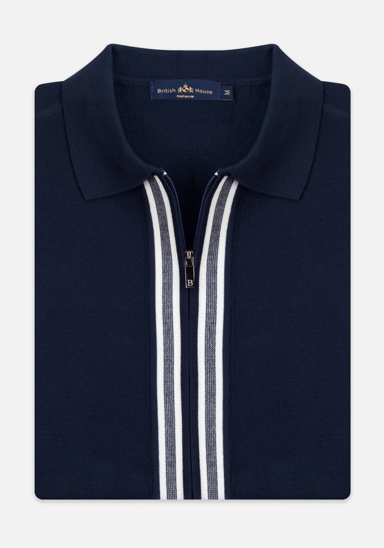 Galaxy Navy Zip Cotton Pullover