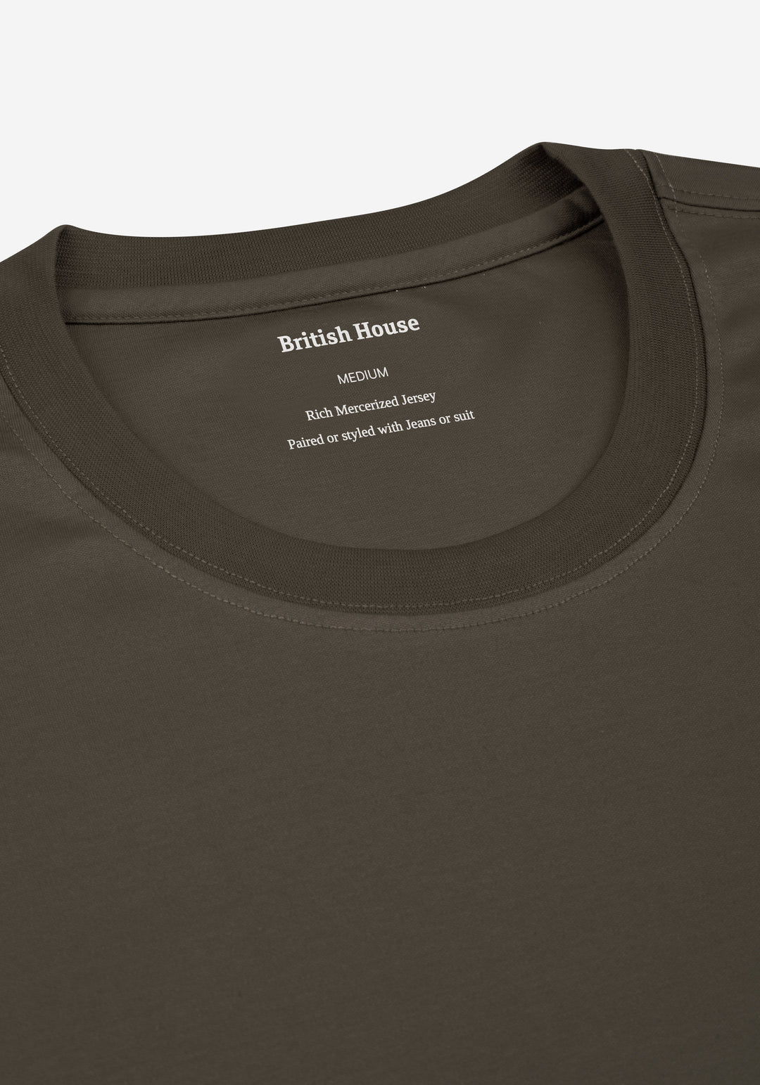 Smoked Olive Mercerized Interlock Jersey