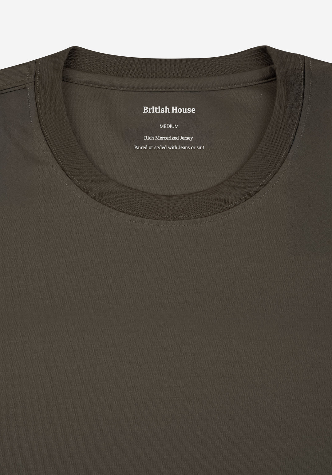 Smoked Olive Mercerized Interlock Jersey