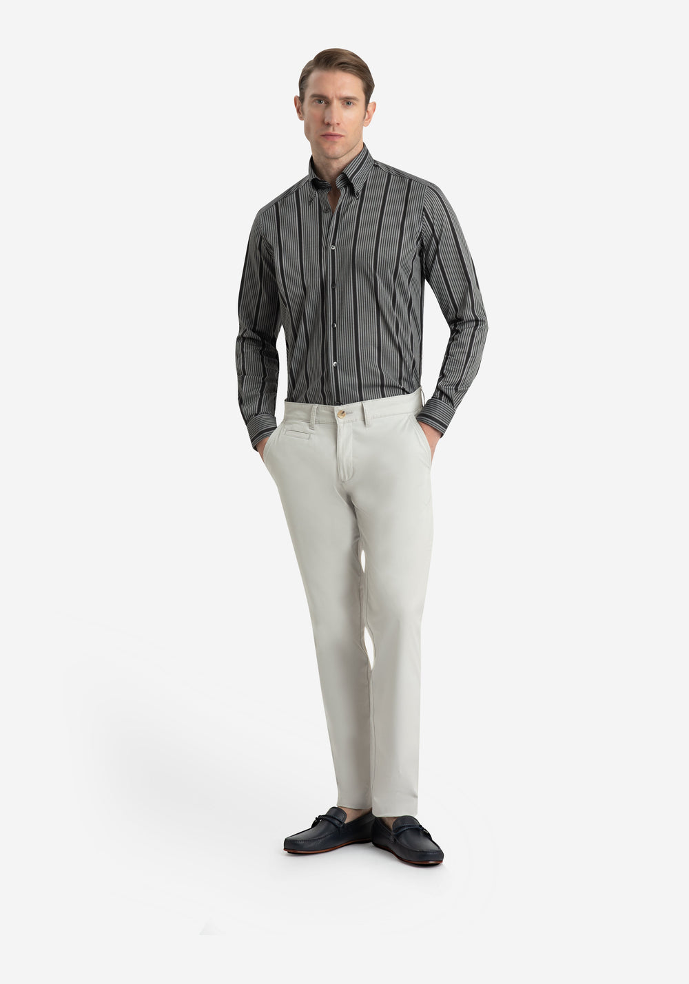 Slate Black Stripe Oxford Shirt