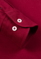 Velvet Burgundy Cotton Polo Shirt - Long Sleeve