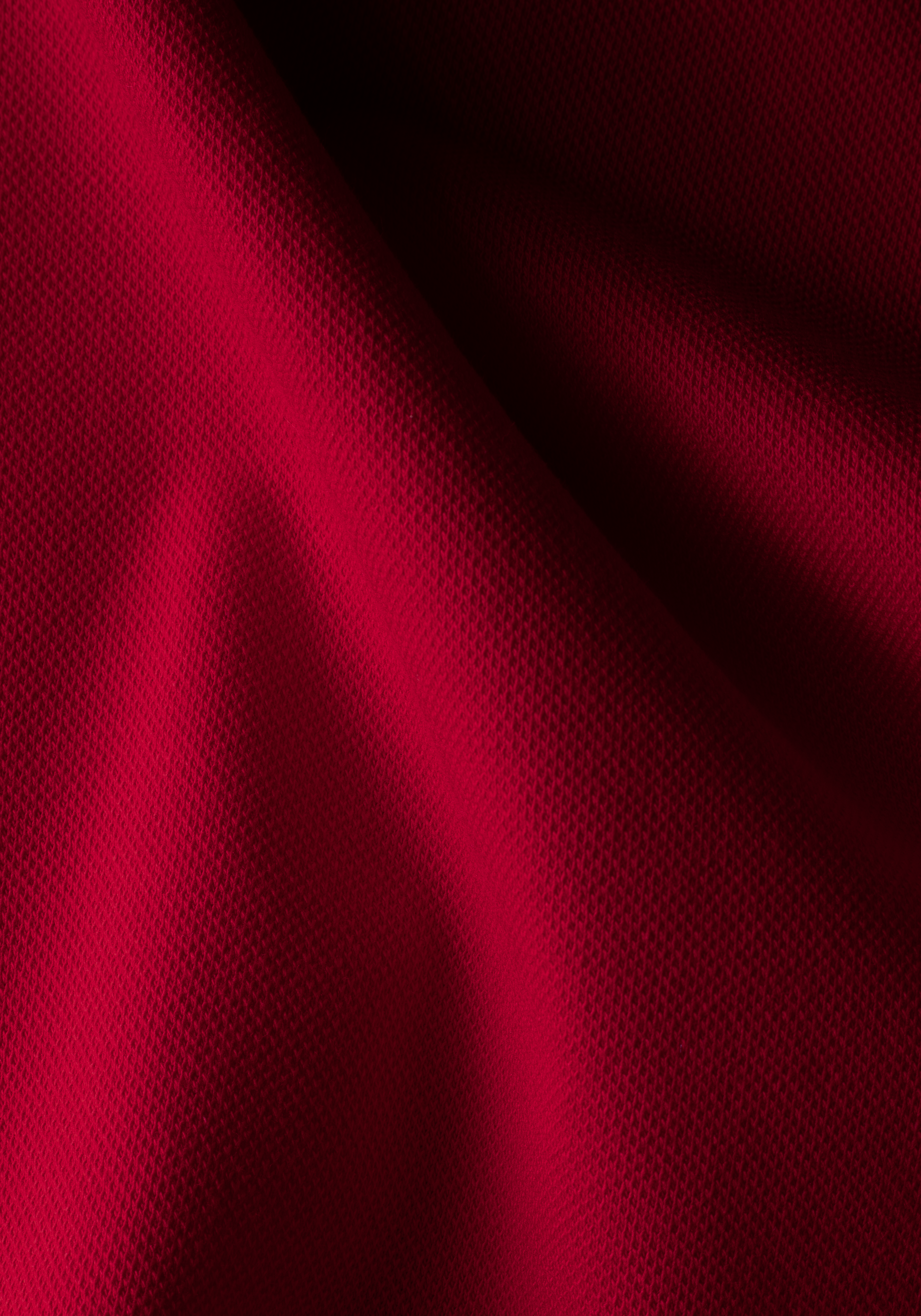 Scarlet Red Cotton Polo Shirt - Long Sleeve