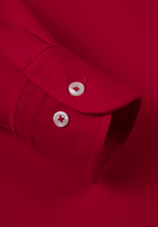 Scarlet Red Cotton Polo Shirt - Long Sleeve