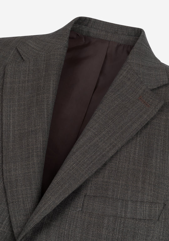 Contemporary Fit Taupe Beige MÃ©lange Blazer