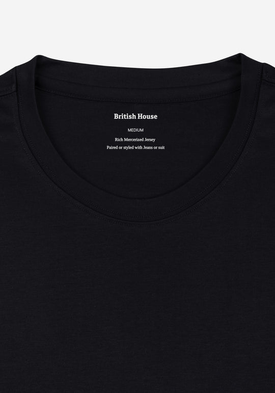 Metallic Black Mercerized Single Jersey