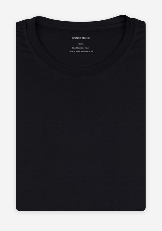 Metallic Black Mercerized Single Jersey