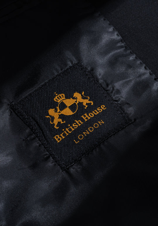 Rich Black Semi-Italian Handmade 130S Cool Wool Blazer
