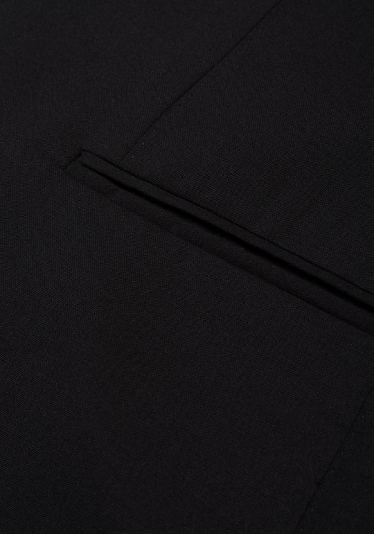 Rich Black Semi-Italian Handmade 130S Cool Wool Blazer