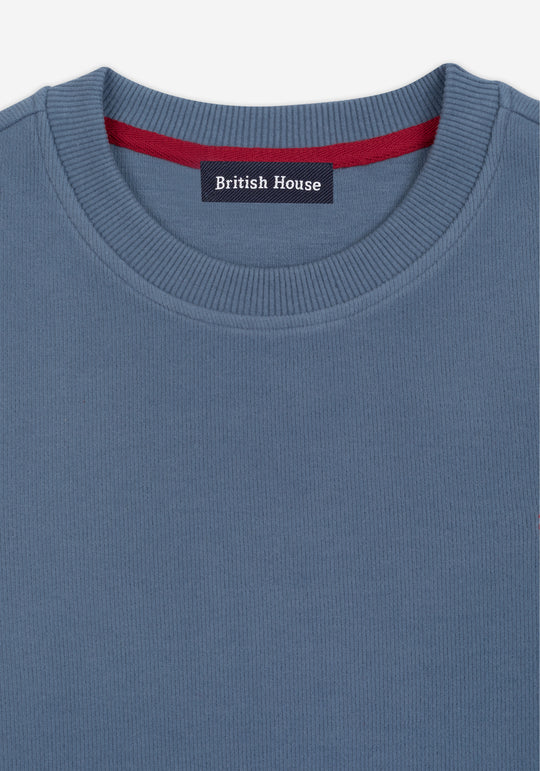 Slate Blue Cotton Sweatshirt