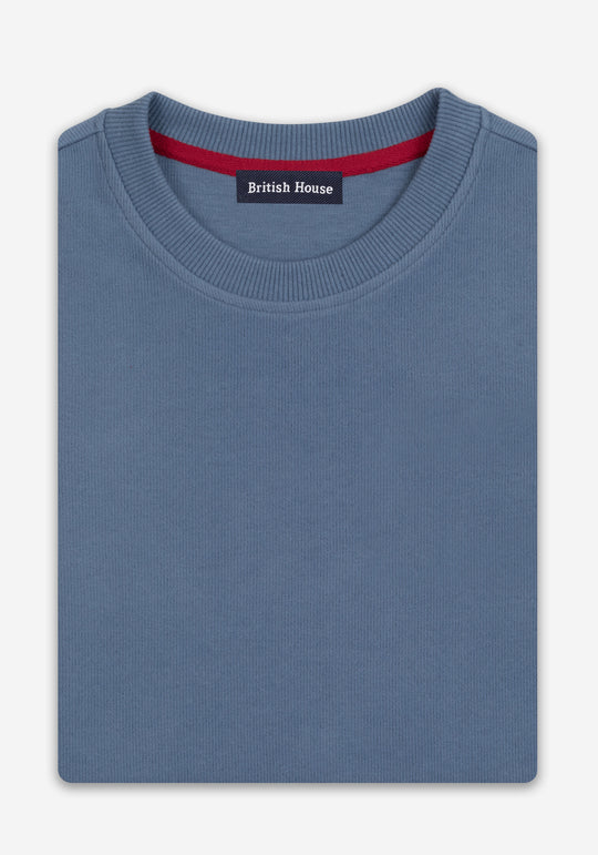 Slate Blue Cotton Sweatshirt