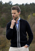 Stellar Black Zip Cotton Pullover