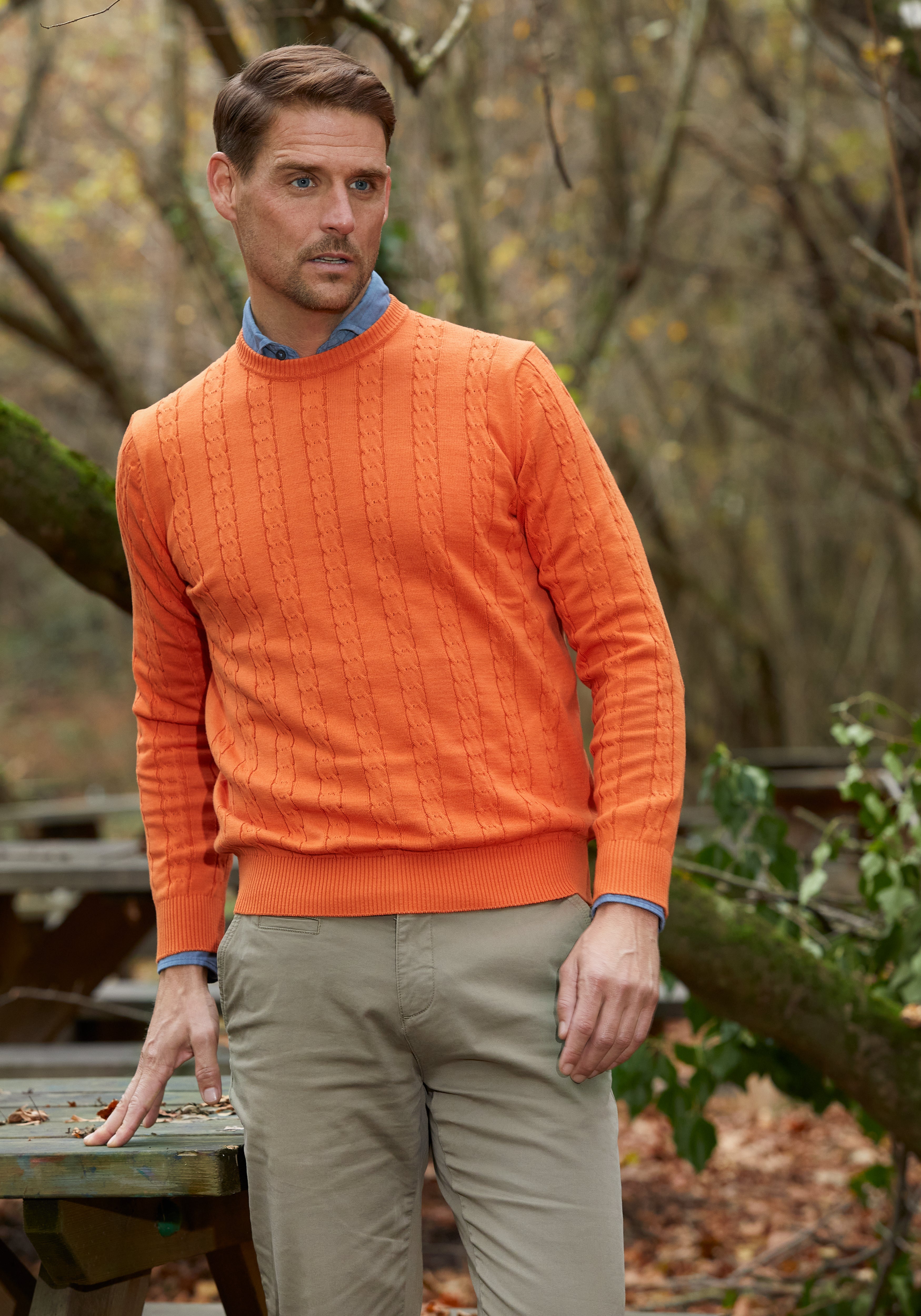 Bonfire Orange Braided Pullover