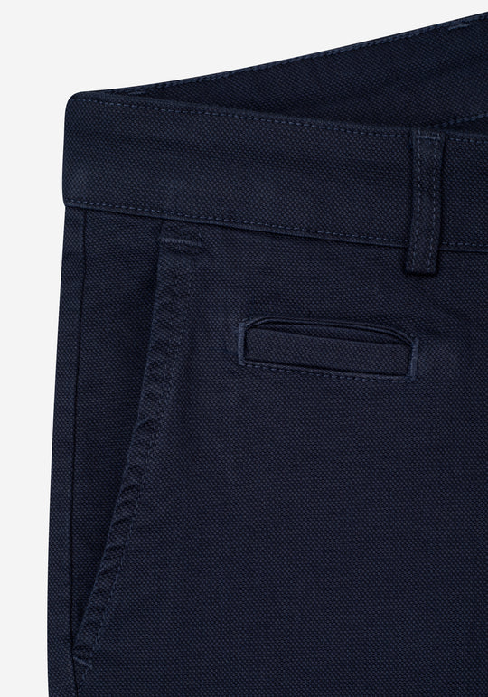 Midnight Navy Piqué Gabardine