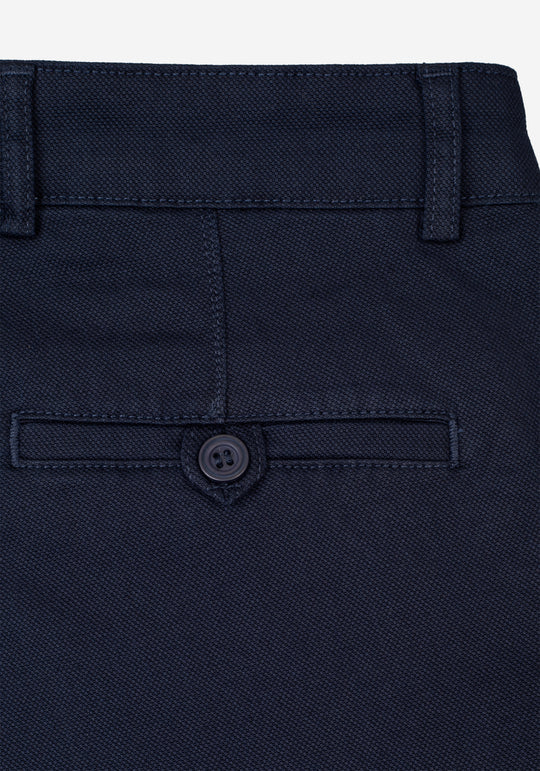 Midnight Navy Piqué Gabardine