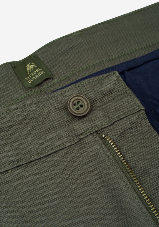 Forest Green Piqué Gabardine