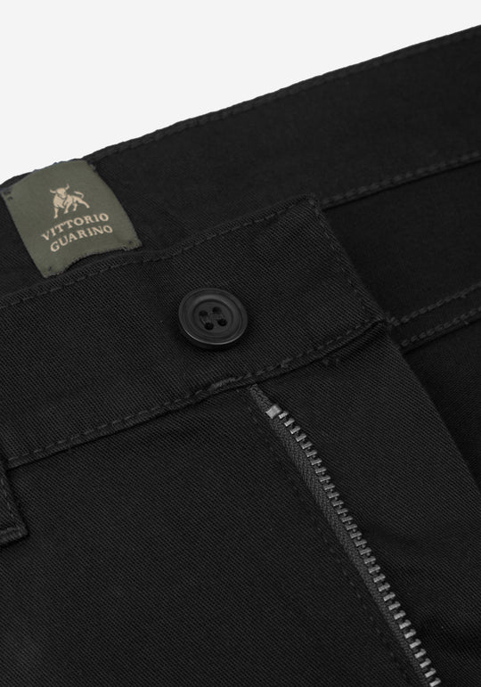 Jet Black Twill Gabardine