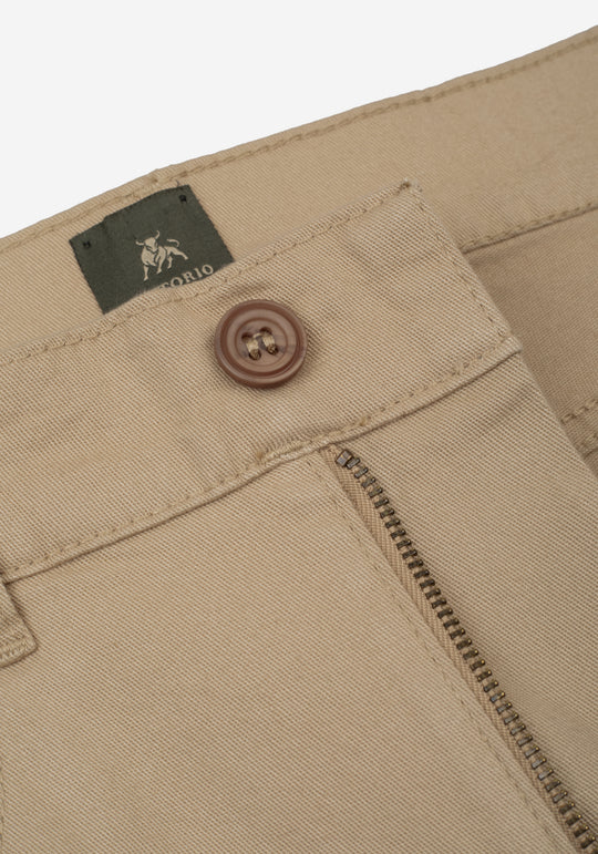 Almond Beige Twill Gabardine