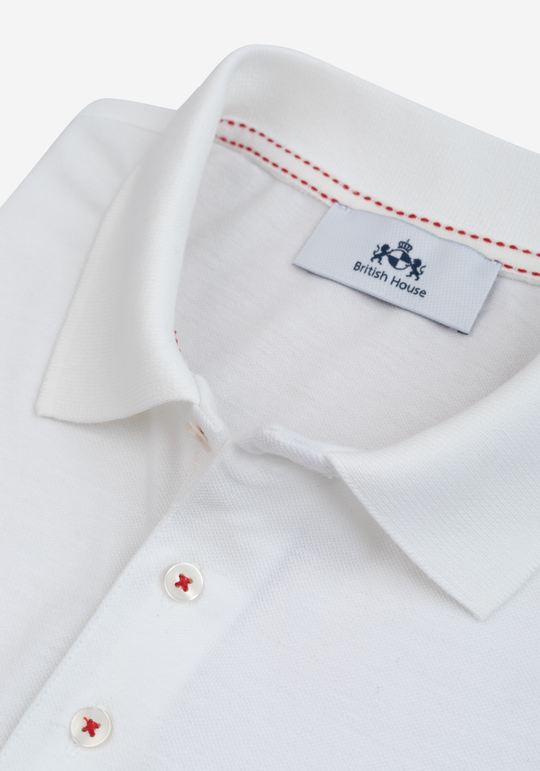 Frost White Cotton Polo Shirt