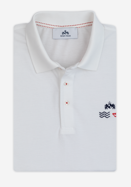 Frost White Cotton Polo Shirt