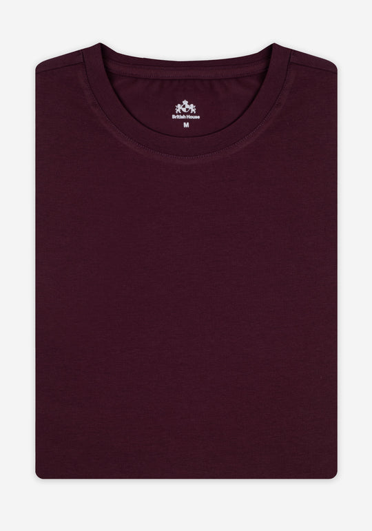 Scarlet Burgundy Cotton Undershirt - Long Sleeve