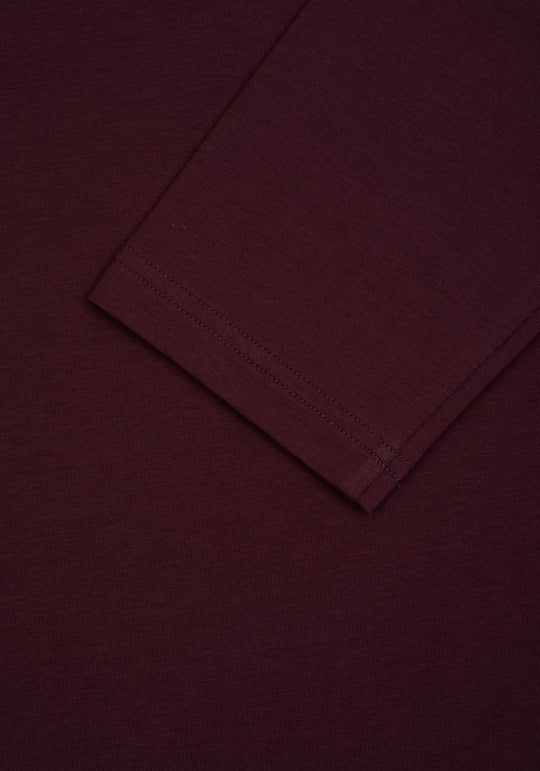 Scarlet Burgundy Cotton Undershirt - Long Sleeve