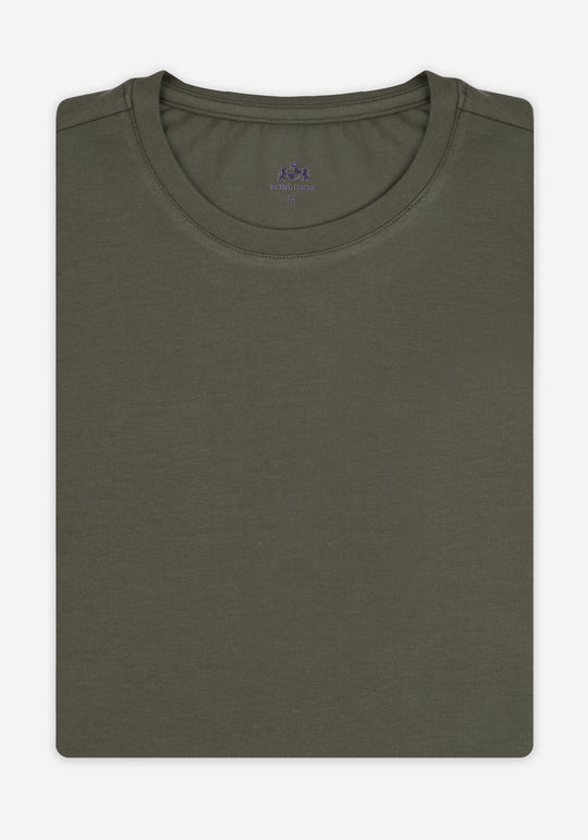 Sage Olive Cotton Undershirt - Long Sleeve