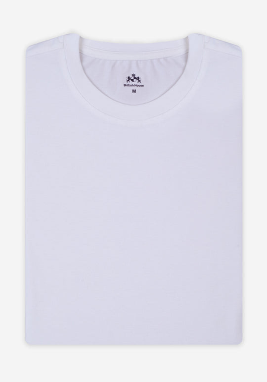 Crisp White Cotton Undershirt - Long Sleeve