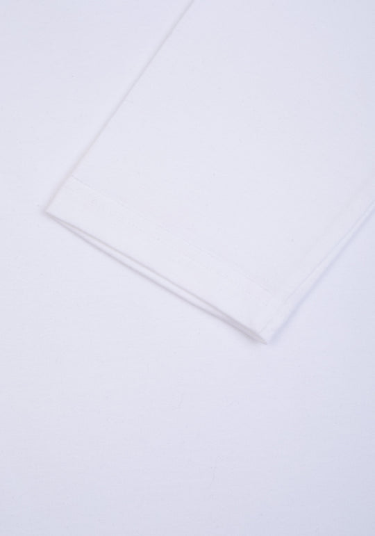 Crisp White Cotton Undershirt - Long Sleeve