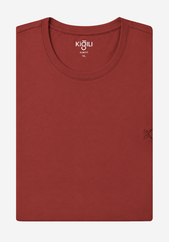 Dim Orange Cotton Undershirt - Short Sleeve