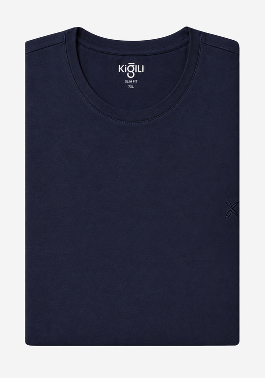 Dim Navy Cotton Undershirt - Short Sleeve