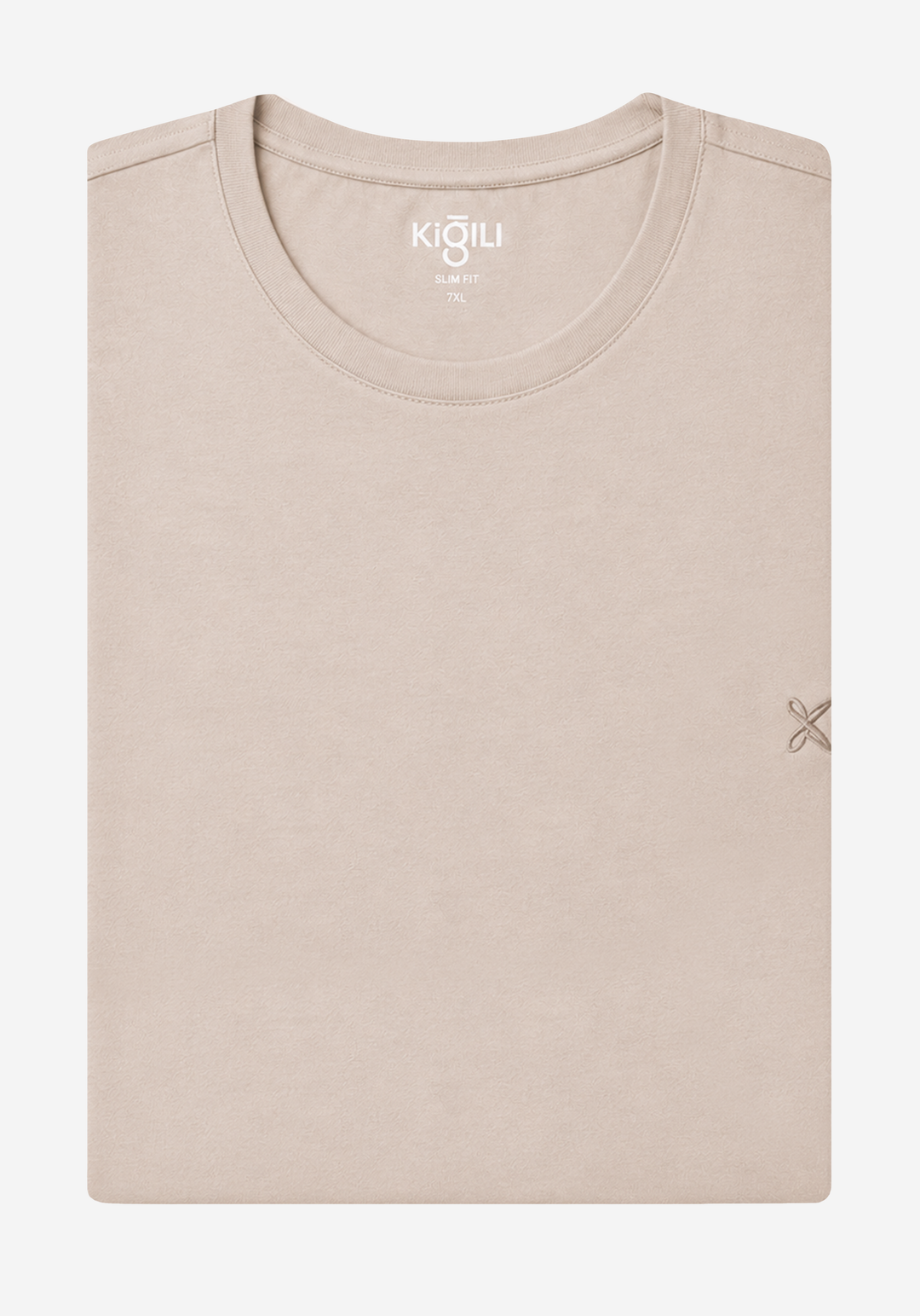 Light Beige Cotton Undershirt - Short Sleeve