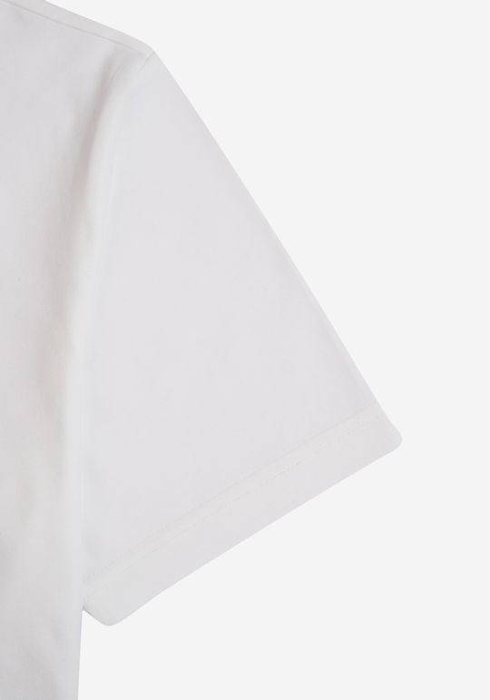 Powder White Cotton Undershirt - Short Sleeve
